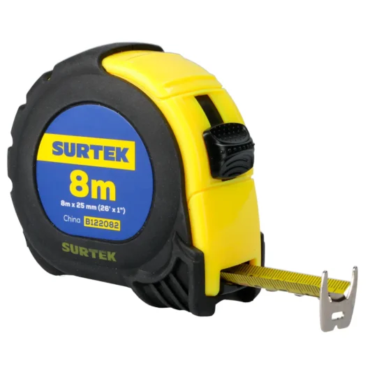 CINTA METRICA ANTI-IMPACTO 8M/26′ C/PROTECCION DE GOMA MODELO: B122082 SURTEK – B122082