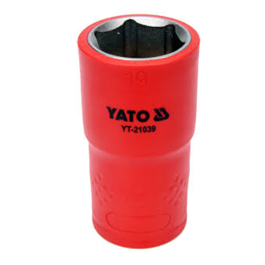 CUBO CORTO HEXAGONAL C-1/2″ DE 19MM AISLADO A 1000V MODELO:YT-21039 YATO Ref.YT-21039