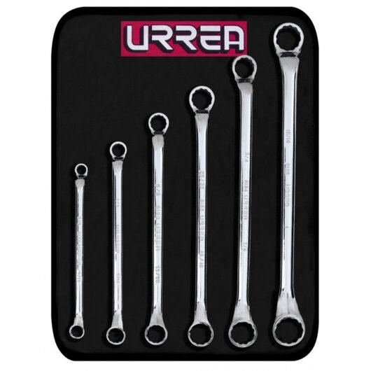 JUEGO DE 6 LLAVE ESTRIADA DOS BOCA CERRADA DE 3/8″ X 7/16″ A 15/16″ X 1″ URREA – Ref.8100C