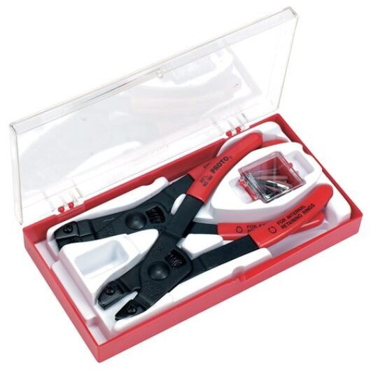 JUEGO DE 2 PINZA SACA CANDADO EXTERIOR/INTERIOR CON 18 PUNTAS INTERCAMBIABLES MODELO:J380 PROTO – Ref.J380