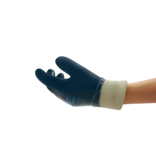 GUANTES ACTIVARMR RECUBIERTO DE NITRILO SOBRE PUNTP DE JERSEY, EXTRA RESISTENTES PARA TRABAJOS MUY EXIGENTES CON MATERIALES DUROS Y ABRASIVOS, ACEITES O GRASAS, COLOR: AZUL, LONGITUD: 200-260 MM/ 9,6-10,23 PULG., CUMPLE CON CE EN 420:2003 + A1:2009; CATEG – Ref.27-602/9