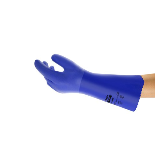 GUANTES EDGE, ALTA CALIDAD CON RECUBRIMIENTO DE PVC, REPELENTE AL ACEITE, EXCELENTE PROTECCION FRENTE A DIFERENTES PRODUCTOS QUIMICOS CON RESISTENCIA MECANICA, ACABADO ANTIDESLIZANTE, PROTEGE TAMBIEN DE AGENTES BIOLOGICOS, COLOR: AZUL, LONGITUD: 360 MM, 1 – Ref.14-663/9