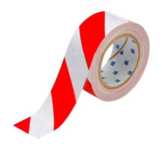CINTA PARA DELIMITAR PISO, CODIGO 104318, MARCA BRADY. COLOR ROJO Y BLANCO.MEDIDA: 2” X 100 PIES – 104318