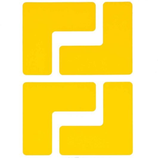 MARCAS DE ESQUINAS DE PISO TOUGHSTRIPE AMARILLO MOD 104433 MARCA BRADY. MEDIDAS 2”X 5” EN L. PAQUETE 20/1. – 104433