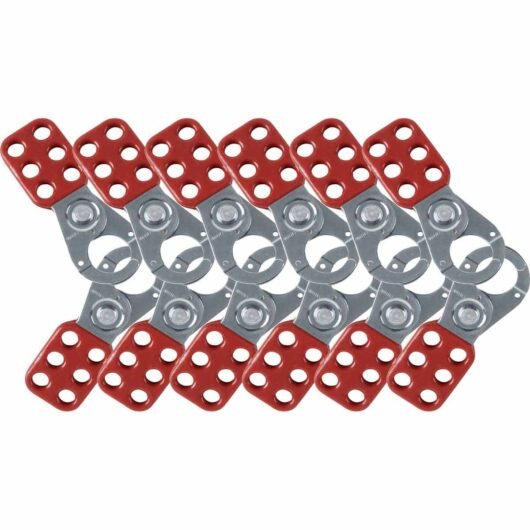 HAPS DE BLOQUEO PARA 6 CANDADOS (PAQ. 12/1)  MOD. 65375, MARCA BRADY. MATERIAL ACERO DE ALTA RESISTENCIA CON REVESTIMIENTO DE VINILO. DIMENSIONES 4.5 in H x 1.75 in W x .35 in D – 65375