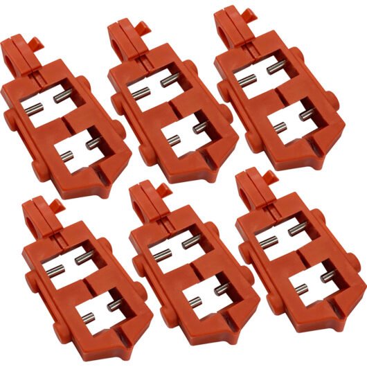 BLOQUEADOR DE INTERRUPTORES AUTOMAATICOS DE 120 VOLTIOS. PAQ. 6/1. EN NYLON. MOD. 65688, MARCA BRADY. MEDIDAS 2.14 en H x 1.19 en W x .33 en D. – 65688