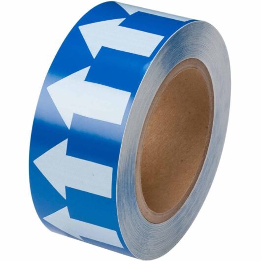CINTA DE MARCAR TUBERIA CON FLECHAS AZUL  DE 2PULG DE ANCHO X 30 ML  BRADY – 91423