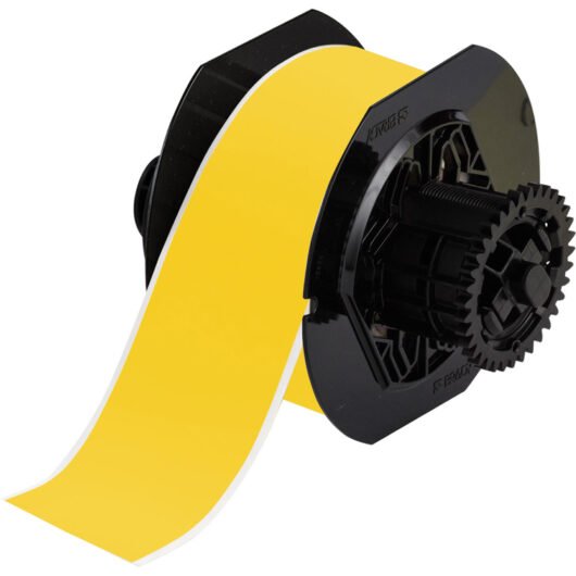 ROLLO DE ETIQUETAS ADHESIVAS ACRILICO DE VINILO, MOD. B30C-2250-595-YL,  COLOR AMARILLO INTERIOR/EXTERIOR 2.25¨ X 100’.  SERIA B30, MOD. B30C-2250-595-YL, MARCA BRADY. PARA USAR EN IMPRESORAS: BBP®30, BBP®31, BBP®33, BBP®37 Y  S3100 – B30C-2250-595-YL
