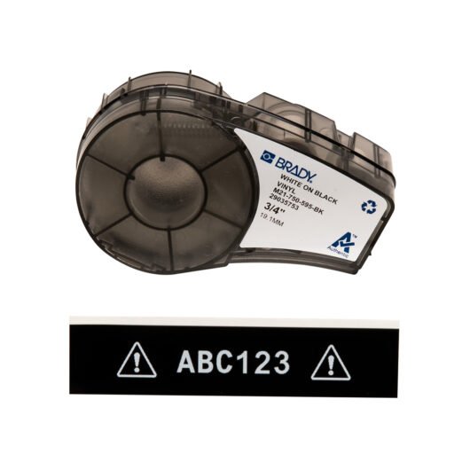 ETIQUETA EN VINILO PARA INTERIOR /EXTERIOR DE LA SERIE M21, MEDIDAS 0.75″ X 21’’, CODIGO M21-750-595-BK,BLANCO SOBRE NEGRO  MARCA BRADY – M21-750-595-BK