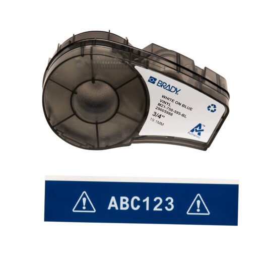 ETIQUETA DE VINILO PARA INTERIORES / EXTERIORES DE LA SERIE BMP21 DE 0,75 «X 21′ EN AZUL MARCA BRADY – M21-750-595-BL