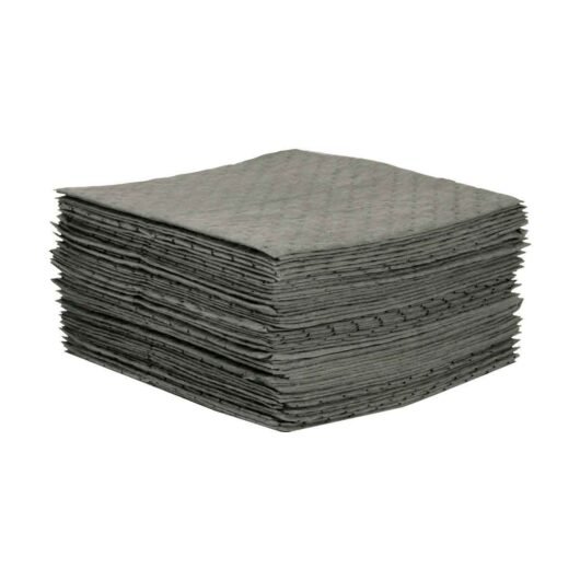 ABSORBENTE COLOR GRIS DE ALTA DURABILIDAD. ABSORBE FLUIDOS QUIMICOS A BASE DE AGUA, A BASE DE PETROLEO Y NO AGRESIVOS, DISEÑADO ESPECIFICAMENTE PARA FUGAS CONTINUAS Y DERRAMES. MARCA: BRADY – MRO50