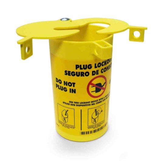 BLOQUEADOR DE ENCHUFE 3 EN 1. MOD 45842 PL023, MARCA BRADY. MATERIAL TERMOPLASTICO, 3¨ DE DIAMETRO Y 5 ½¨ED LONGITUD. – PLO23