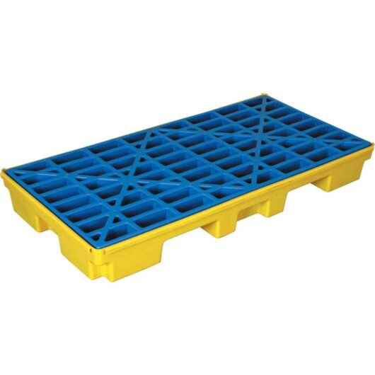 CUBIERTA DE DERRAME DE 2 TAMBORES, DIMENSIONES: 6″ H x 26″ W x 52″ L, EN POLIETILENO, CAPACIDAD DE 21 GLS, APTAS PARA MONTACARGAS DE SPC®, REF. SC-SD2, MARCA BRADY – SC-SD2
