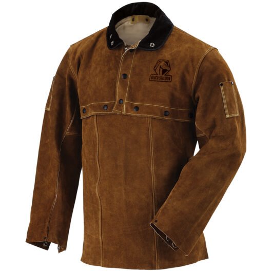 CHAQUETA PARA SOLDAR MOD. 220CS, MARCA BLACK STALLION, SISE XL. MATERIAL PIEL DE VACA, COSTURA KEVLAR, PECHERA DE 20″ – Ref. 220CS-XL
