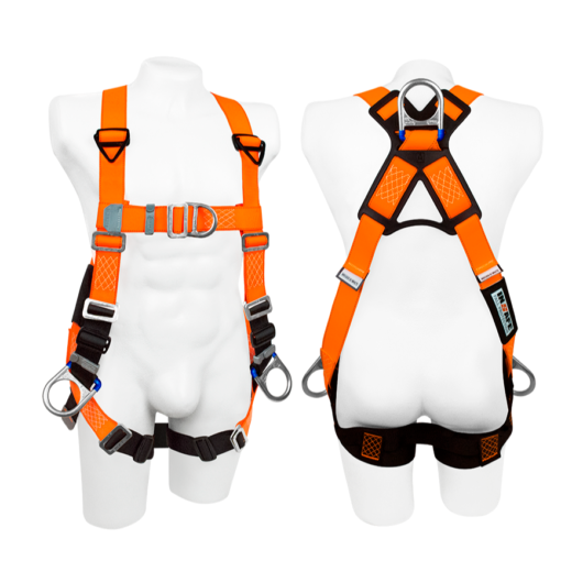 ARNES DE 4 ARGOLLAS, ESTILO H. MOD. IN8005-E, MARCA INSAFE. HEBILLAS AJUSTE RAPIDO. CAPACIDAD 130-310 LIBRAS. REATA CON TRATAMIENTO IGNIFUGO. ACOLCHADO EN MARIPOSA Y PERNERAS. CUMPLE CON ANSI Z359.11-2021 –  Ref.IN8005-E