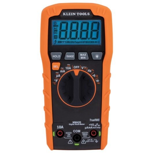 MULTIMETRO DIGITAL DE RANGO AUTOMATICO CON TRMS, 600V TEMPERATURA MM420 KLEIN – Ref.MM420